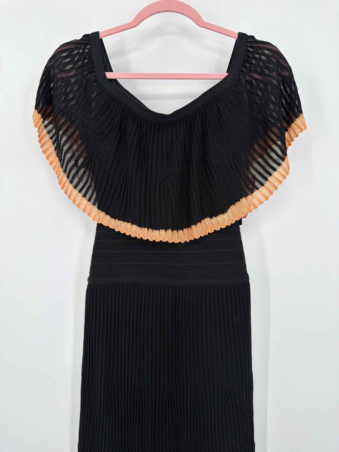 Pre-Owned Herve Leger Black Size XXS Knit Long Sleeveless Dress | True Fashionistas.