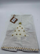 White Christmas Tree Emroidered Towel | True Fashionistas.