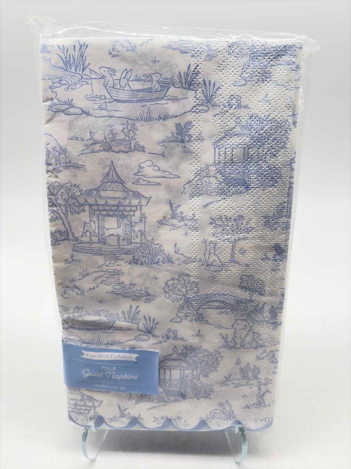 Blue Toile Paper Guest Towel Napkins | True Fashionistas.