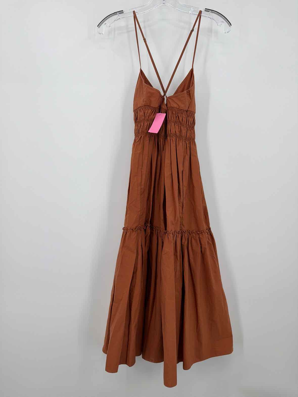 Pre-Owned Three Graces Tan Size 6 Midi Sleeveless Dress | True Fashionistas.