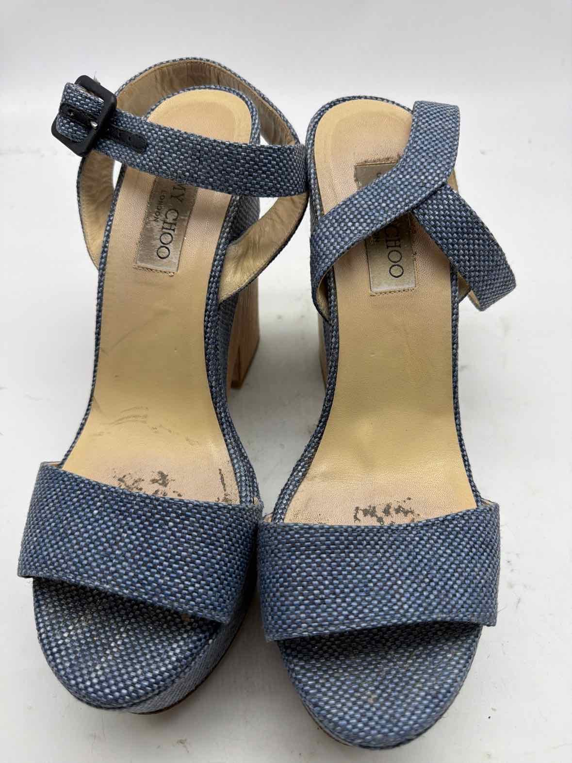 Pre-Owned Jimmy Choo Blue Size 41 Wedge Heels | True Fashionistas.