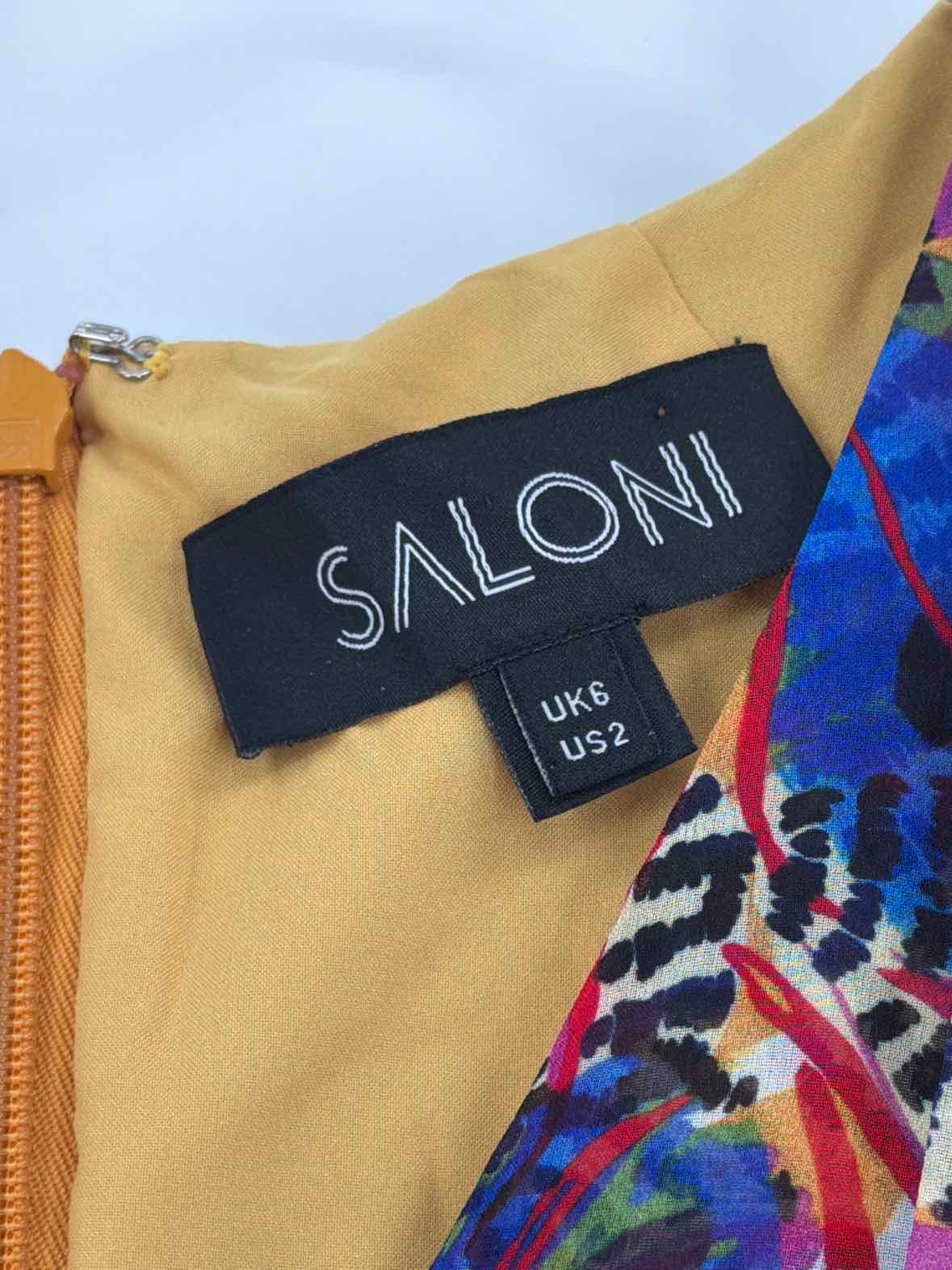 Pre-Owned Saloni Blue Size 2 Short Sleeveless Dress | True Fashionistas.