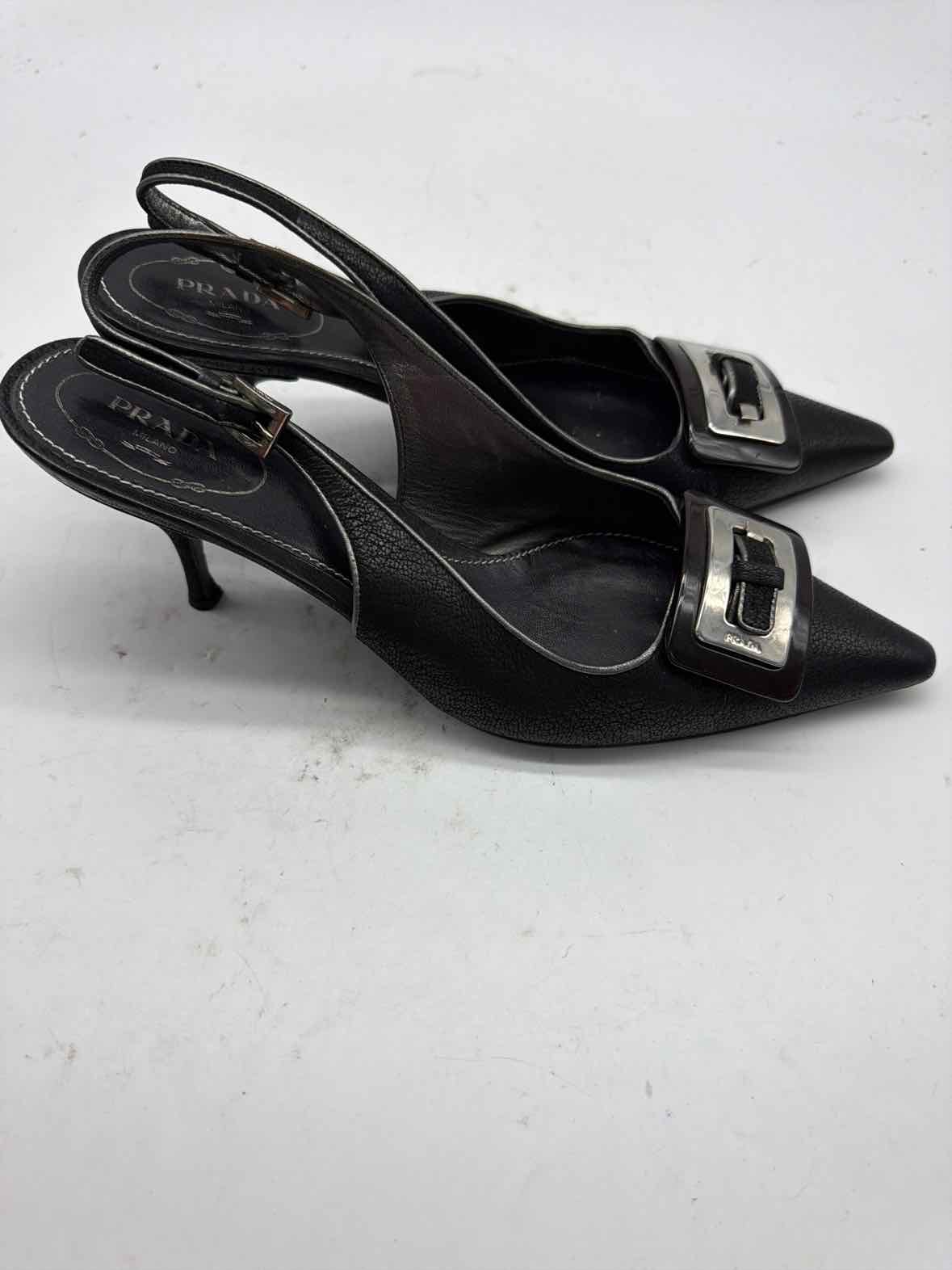 Pre-Owned Prada Black Size 6 Slingback Heels | True Fashionistas.