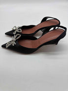 Pre-Owned Amina Muaddi Black Size 37.5 Slingback Heels | True Fashionistas.
