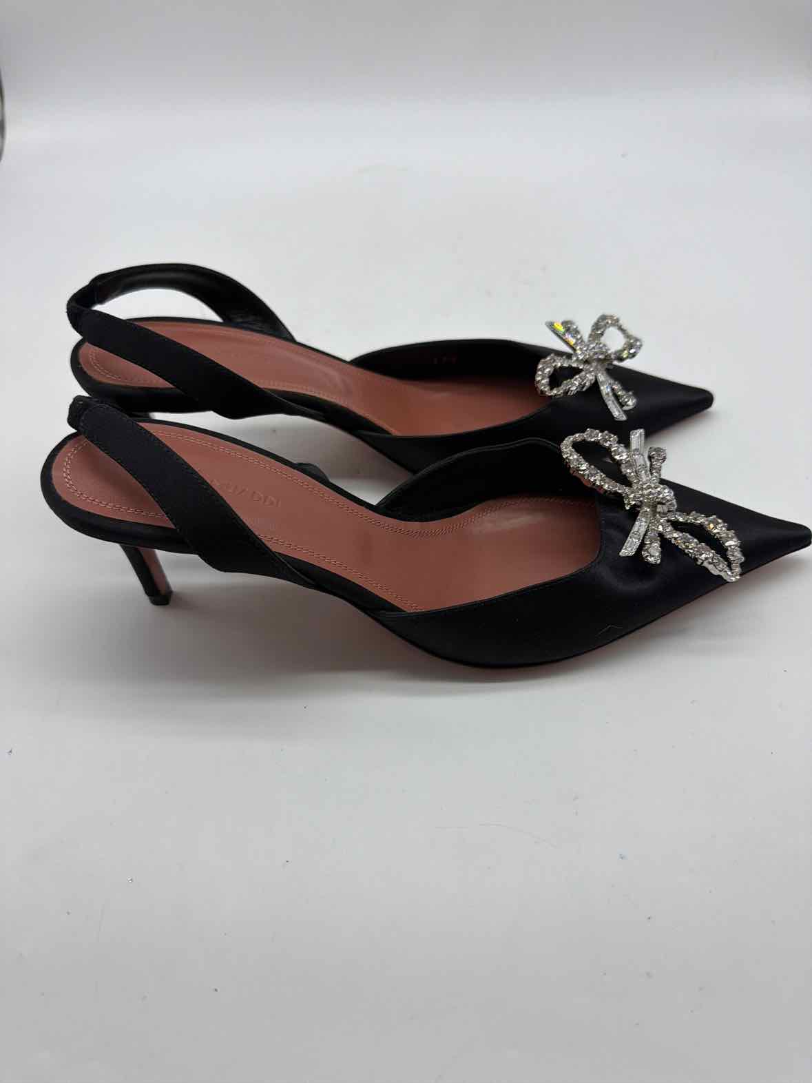 Pre-Owned Amina Muaddi Black Size 37.5 Slingback Heels | True Fashionistas.