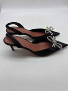 Pre-Owned Amina Muaddi Black Size 37.5 Slingback Heels | True Fashionistas.