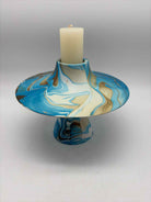 Blue and Gold Swirl Candle Holder/Vase | True Fashionistas.