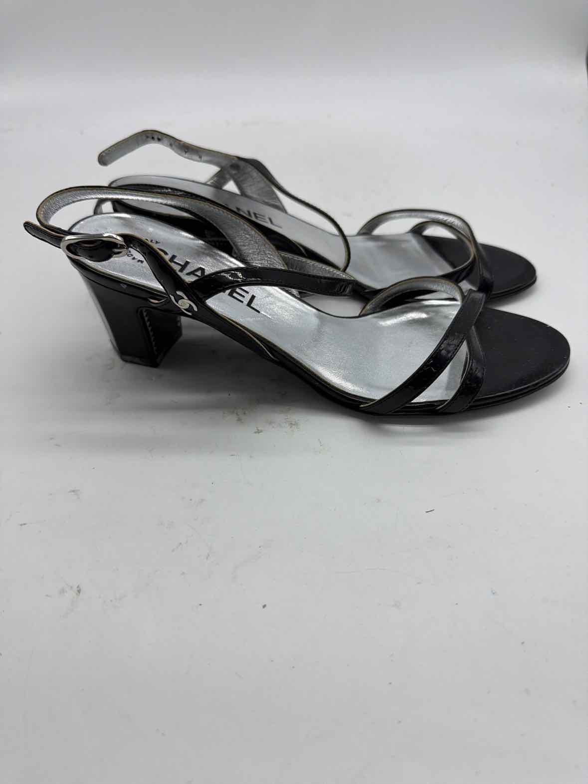 Pre-Owned Chanel Black Size 6.5 Slingback Heels | True Fashionistas.