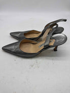 Pre-Owned Manolo Blahnik Silver Size 8.5 Slingback Heels | True Fashionistas.