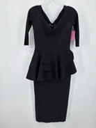 Pre-Owned Chiara Boni Black Size 8 Midi Long Sleeve Dress | True Fashionistas.