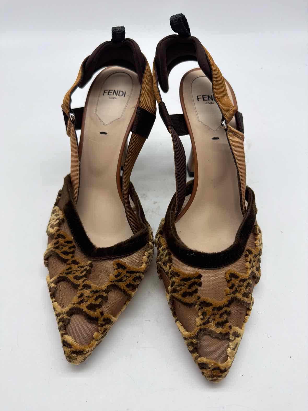 Pre-Owned Fendi Tan Size 37 Slingback Heels | True Fashionistas.
