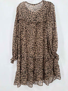 Pre-Owned Jodifl Brown Size Large Leopard Short Long Sleeve Dress | True Fashionistas.