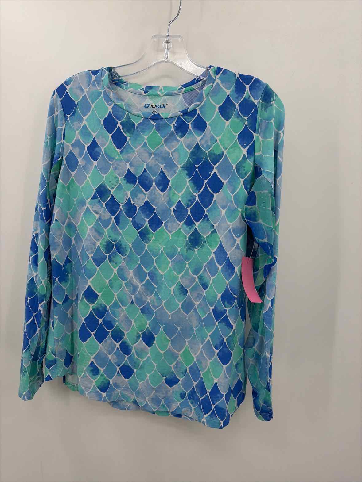 Ibkul Blue Size Large Athletic Long Sleeve | True Fashionistas.