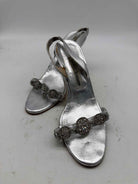 Pre-Owned Manolo Blahnik Silver Size 6.5 Strappy Heels | True Fashionistas.