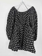 Pre-Owned Caroline Constas Black Size Large Polka Dot Short Long Sleeve Dress | True Fashionistas.
