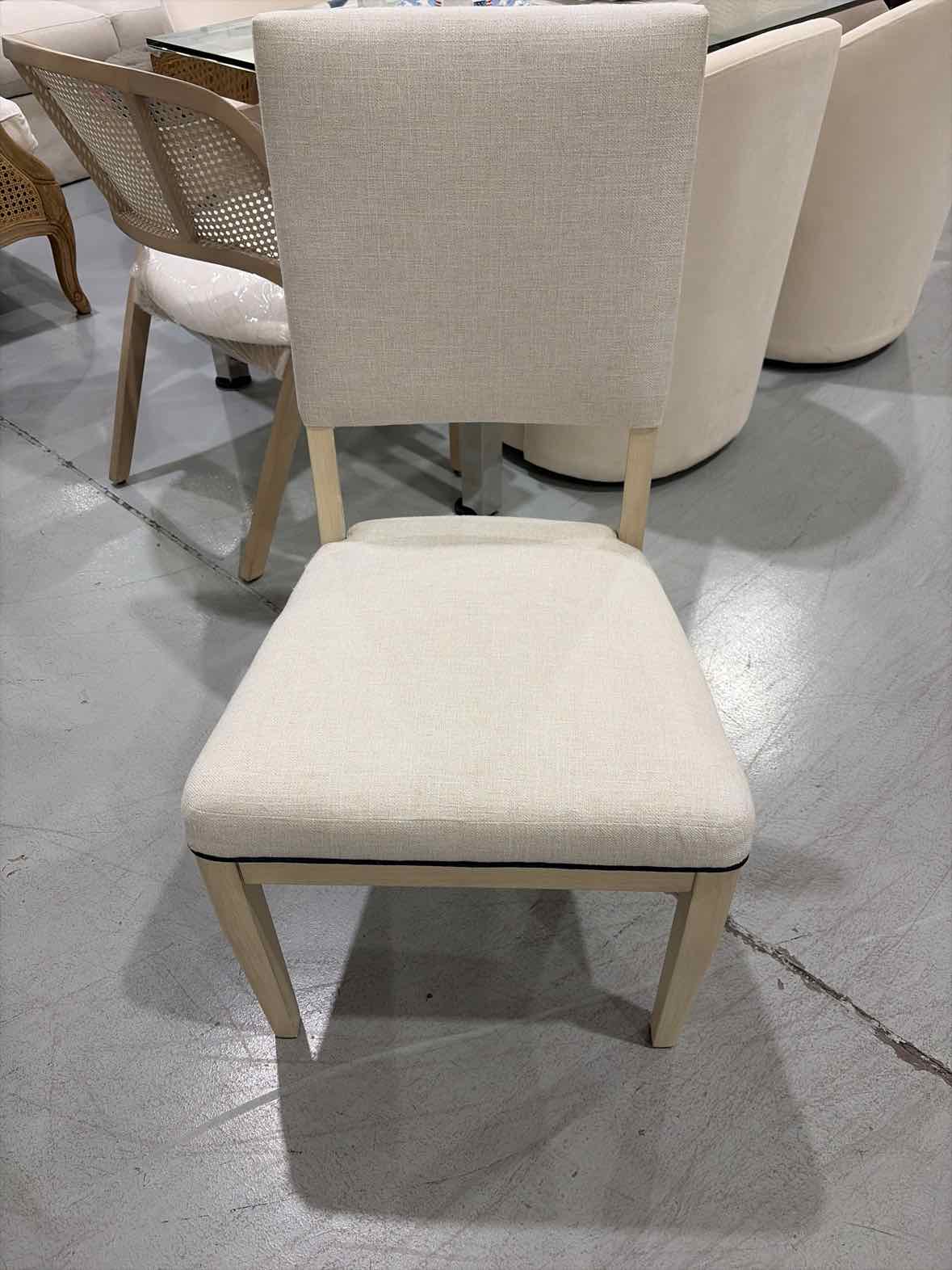 Vanguard Cream Fabric  & Gray Dining Room Side Chair | True Fashionistas.