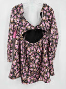 Pre-Owned For Love & Lemons Black Size Medium Floral Short Long Sleeve Dress | True Fashionistas.