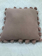 K&K Interiors Pink Knit Pom Pom Pillow | True Fashionistas.