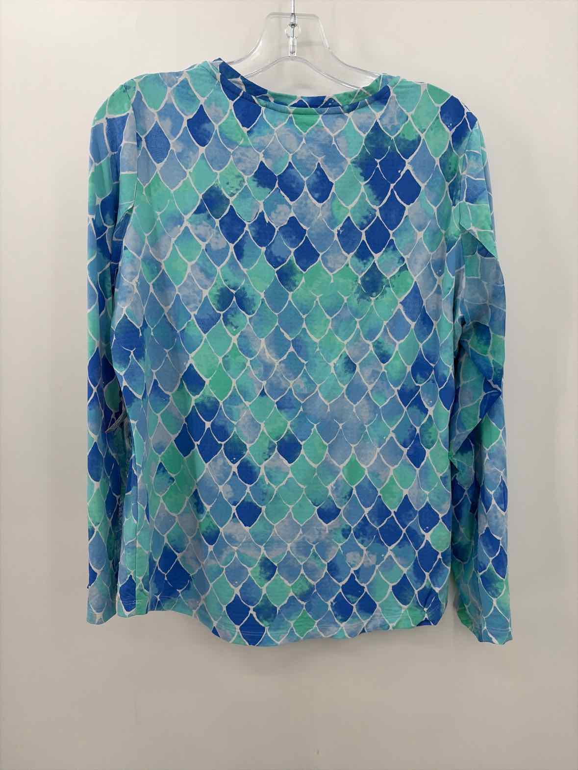 Ibkul Blue Size Large Athletic Long Sleeve | True Fashionistas.