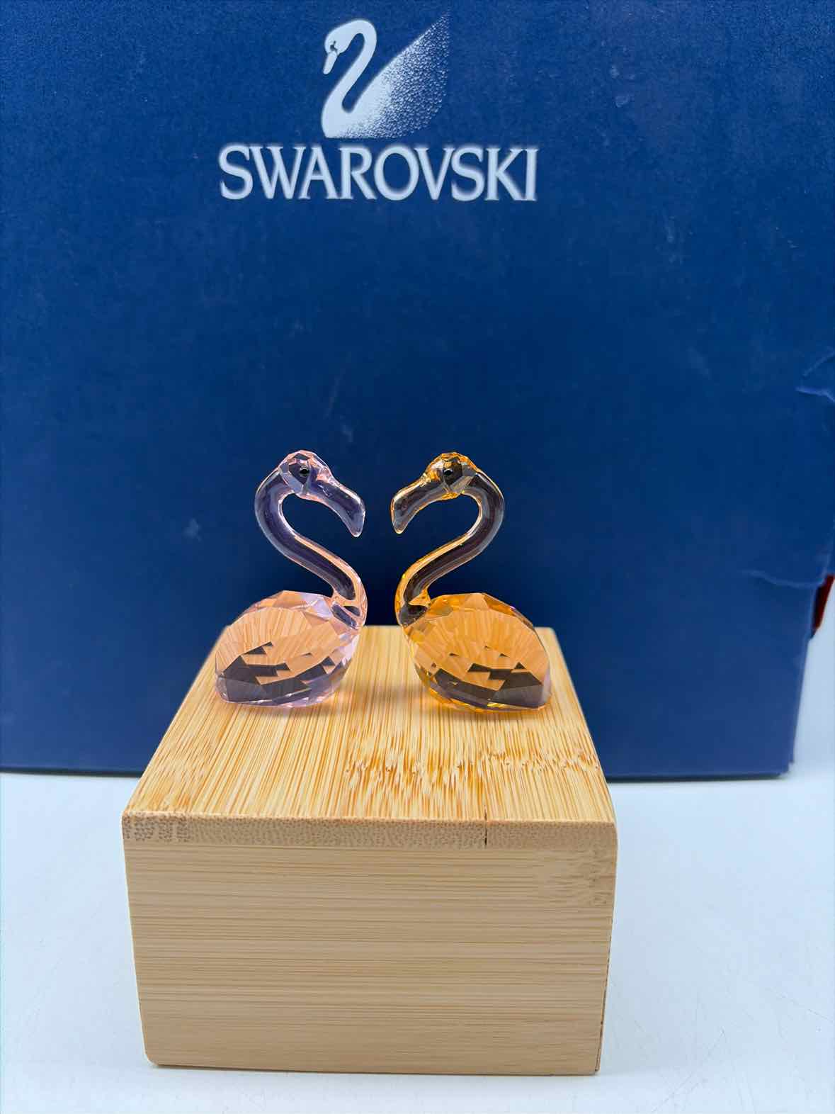 Pair of Swarovski Crystal Claude & Claudine Swans | True Fashionistas.