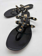 Pre-Owned Valentino Black Size 39 Jelly Rockstud Thong Sandals | True Fashionistas.