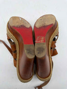 Pre-Owned Christian Louboutin Tan Size 8 Wedge Wedge Heels | True Fashionistas.