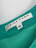 Pre-Owned Trina Turk Green Size 10 One Shoulder Short Sleeveless Dress | True Fashionistas.