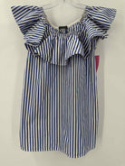 Pre-Owned MDS Stripes Blue Size 4 Stripe Blouse | True Fashionistas.