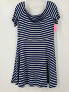 Pre-Owned WHBM Blue Size Medium Stripe Short Short Sleeve Dress | True Fashionistas.