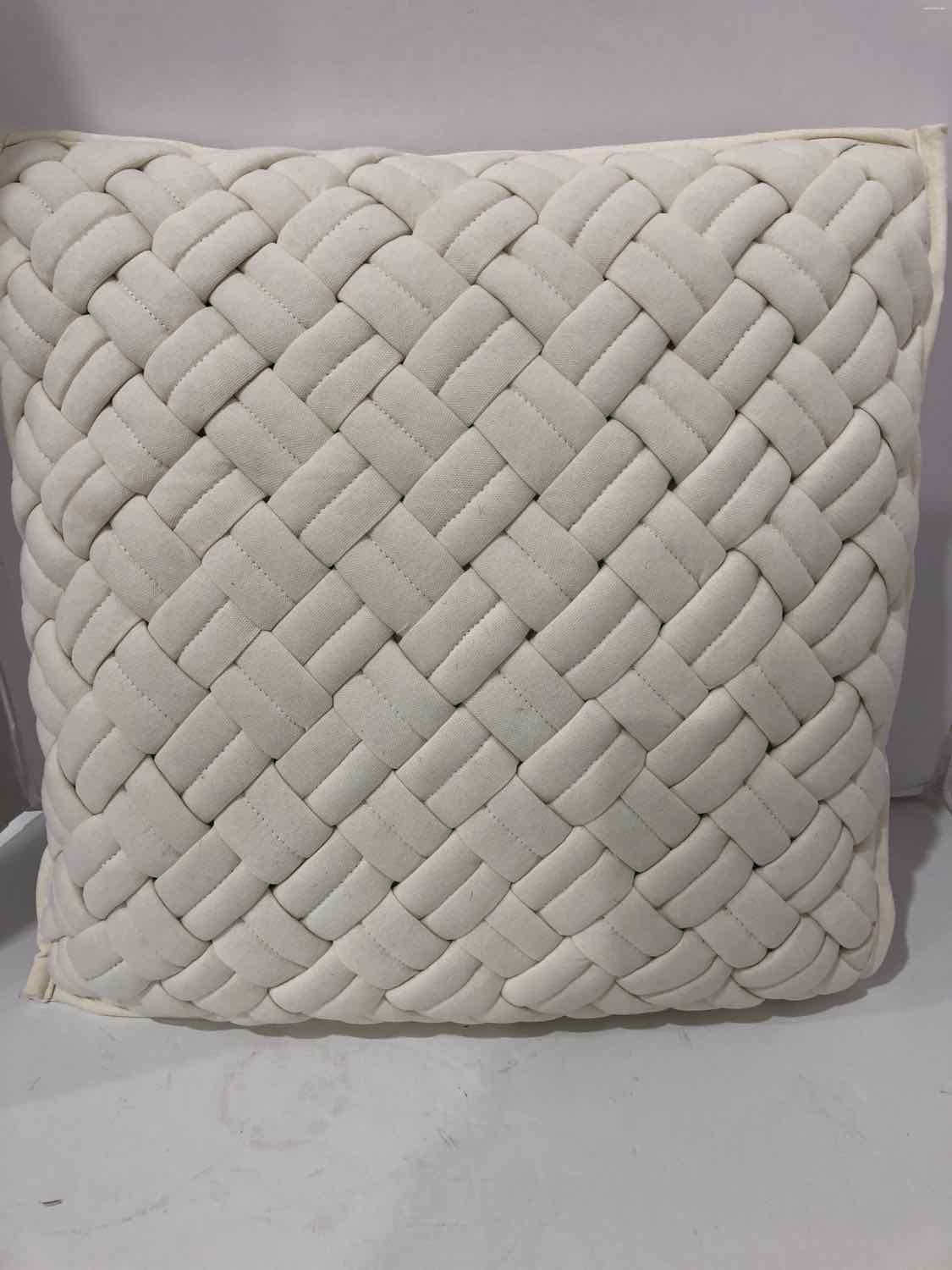 K&K Interiors Cream Fabric Square Pillow