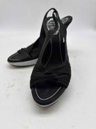 Pre-Owned Rene Caovilla Black Size 9 Slingback Heels | True Fashionistas.