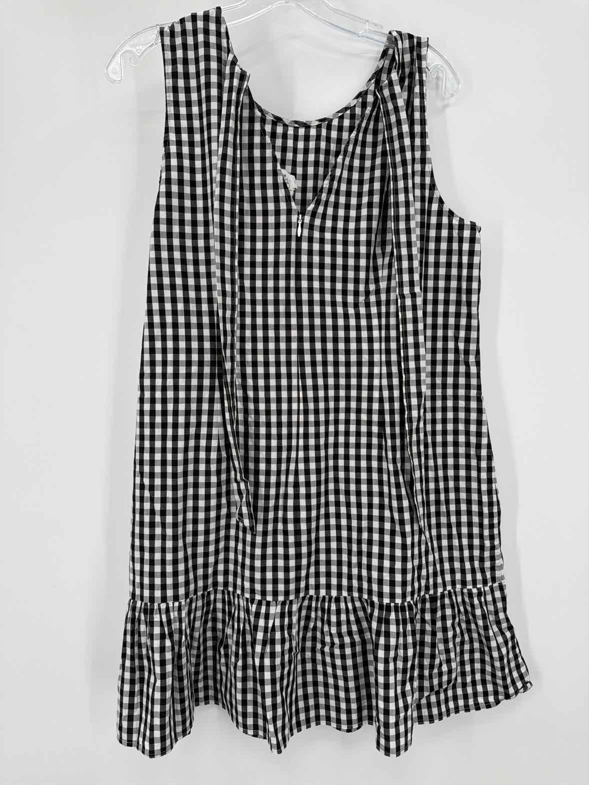 Pre-Owned J Crew Black Size XL Check Print Short Sleeveless Dress | True Fashionistas.