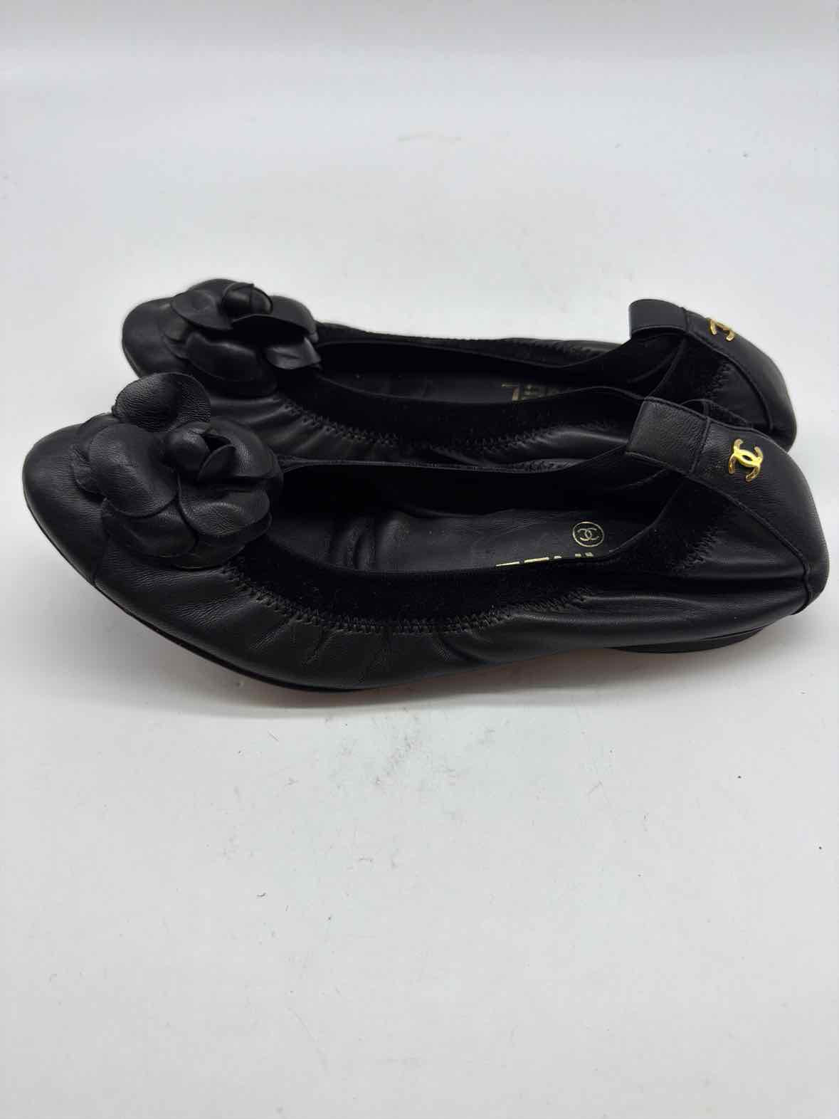 Pre-Owned Chanel Black Size 36 Spirit Flat Flats | True Fashionistas.