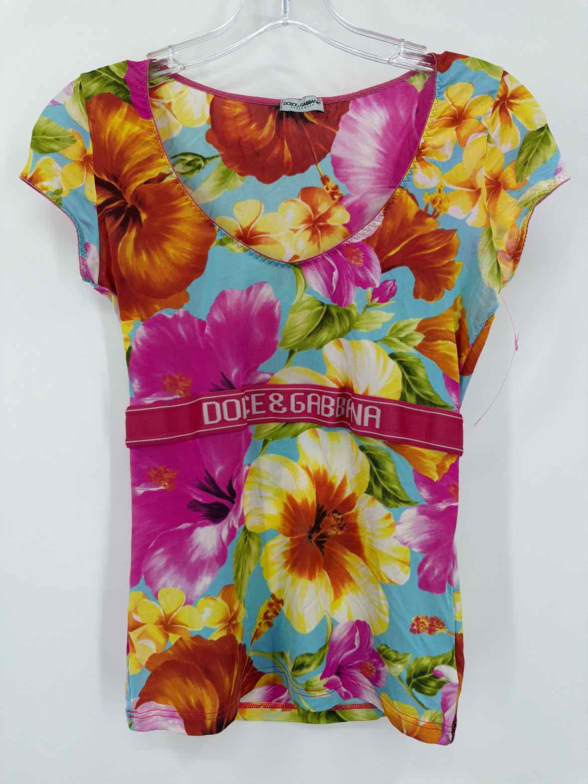 Pre-Owned Dolce & Gabbana Pink Size Large Floral Blouse | True Fashionistas.