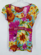 Pre-Owned Dolce & Gabbana Pink Size Large Floral Blouse | True Fashionistas.