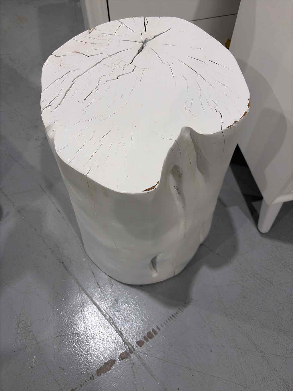 White Wood Stool End Table | True Fashionistas.