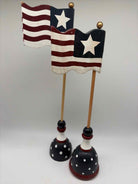 Red 4th of July Wooden Flags Set of 2 | True Fashionistas.