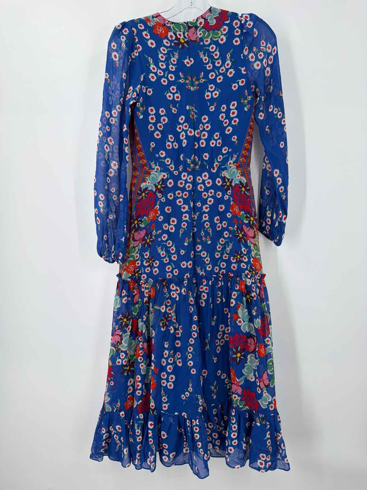 Pre-Owned Saloni Blue Size 4 Long Long Sleeve Dress | True Fashionistas.