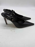 Pre-Owned Sergio Rossi Black Size 9 Slingback Heels | True Fashionistas.