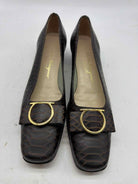 Pre-Owned Salvatore Ferragamo Brown Size 9.5 Block Heel Heels | True Fashionistas.