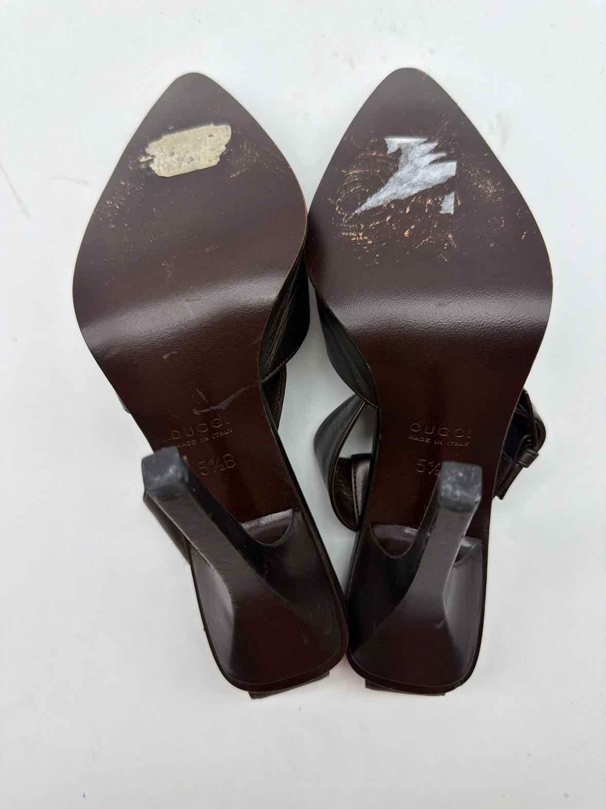 Pre-Owned Gucci Brown Size 5.5 Ankle Strap Heels | True Fashionistas.