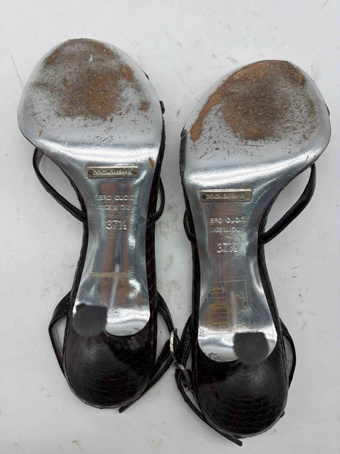 Pre-Owned Dolce & Gabbana Black Size 37.5 Strappy Heels | True Fashionistas.
