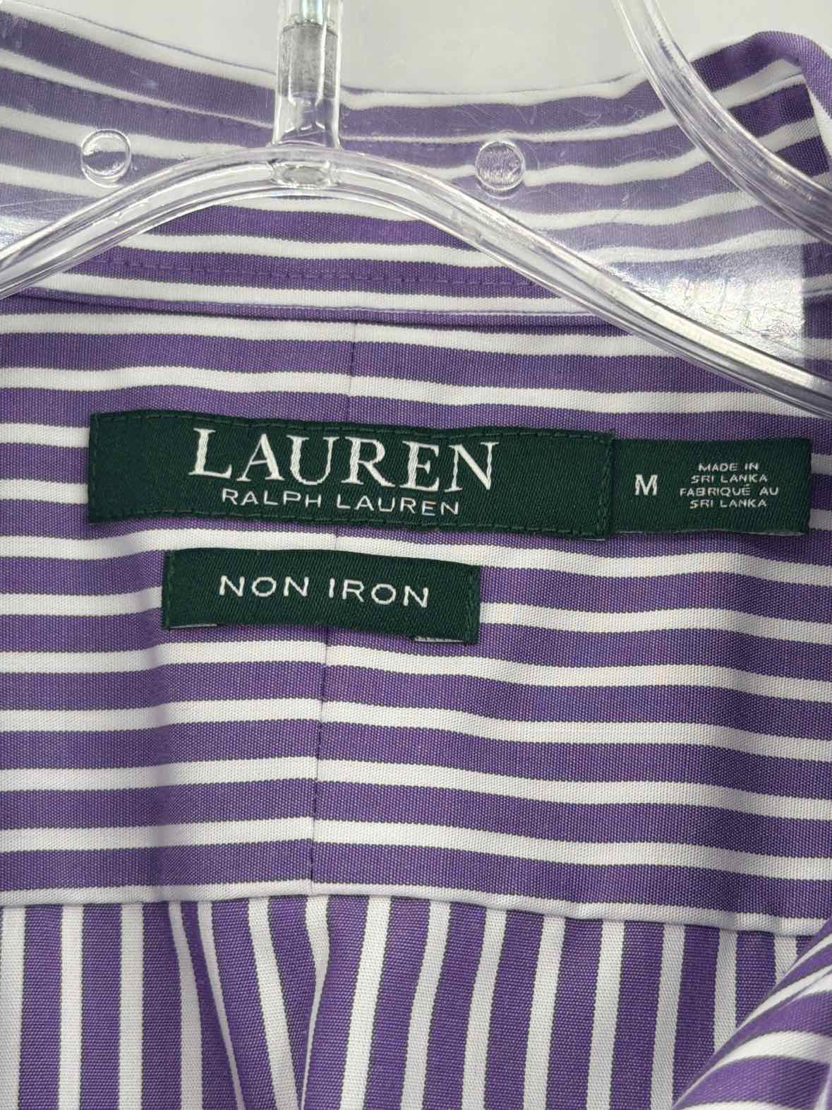 Pre-Owned Lauren Purple Size Medium Stripe Button Down | True Fashionistas.