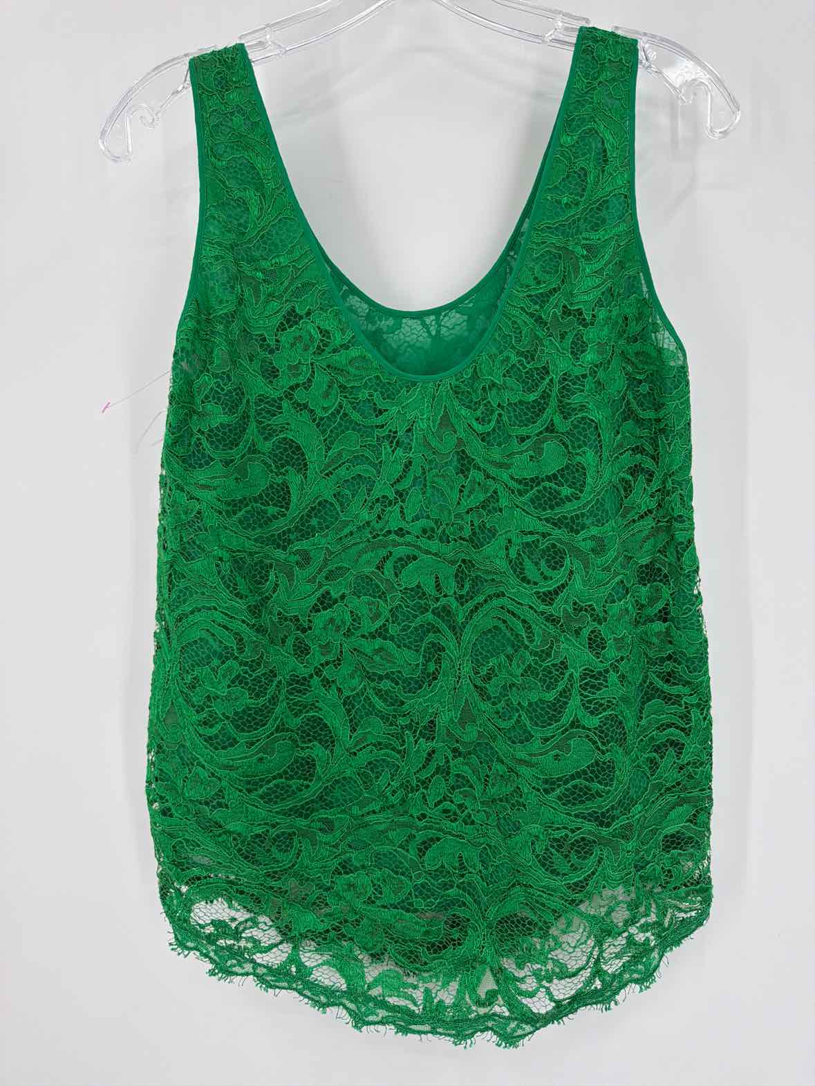 Pre-Owned Emilio Pucci Green Size 6 Lace Tank Top | True Fashionistas.