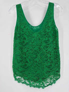 Pre-Owned Emilio Pucci Green Size 6 Lace Tank Top | True Fashionistas.