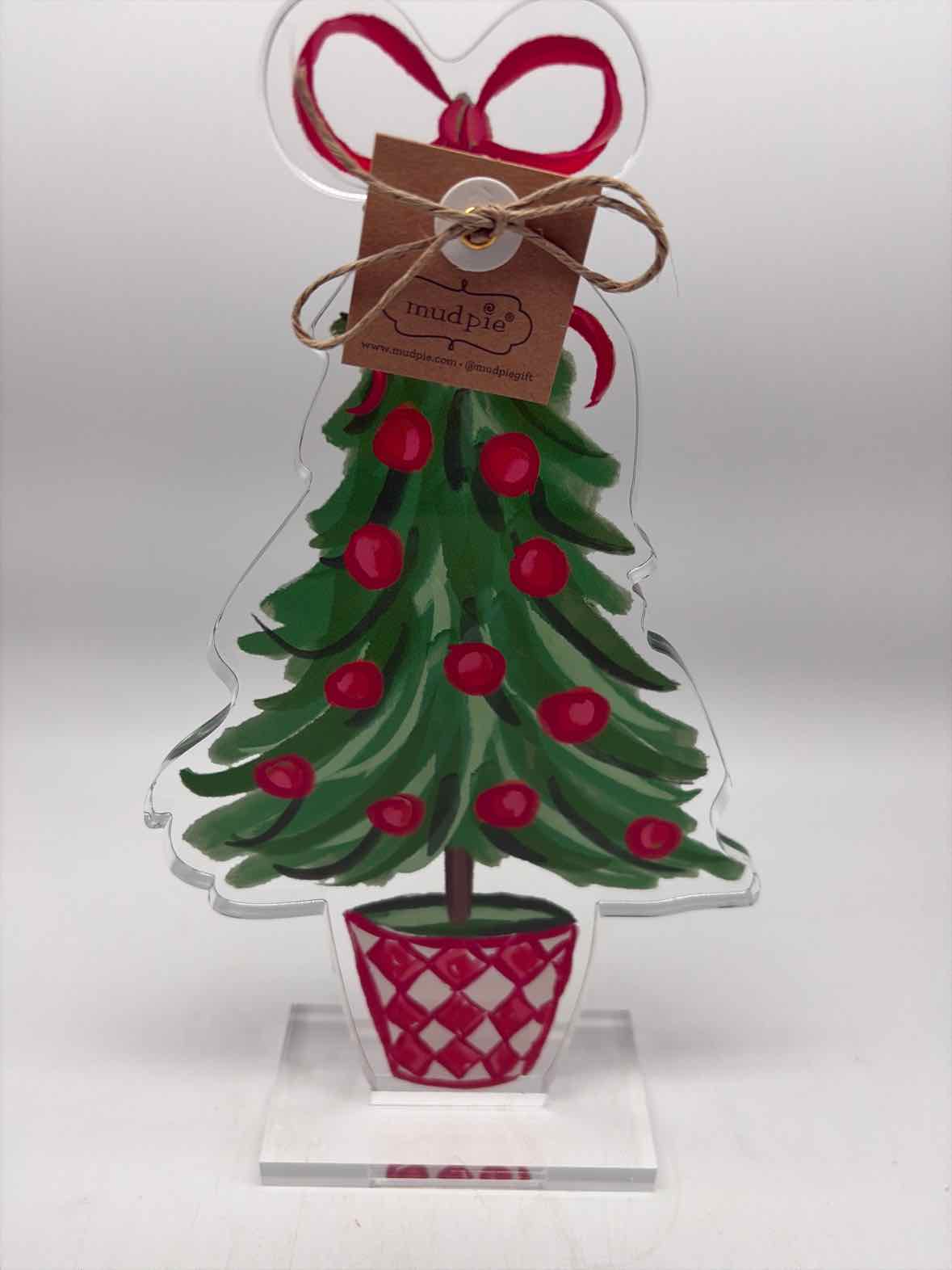 Green Acrylic Christmas Tree Topiary Sitter | True Fashionistas.