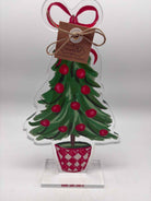 Green Acrylic Christmas Tree Topiary Sitter | True Fashionistas.