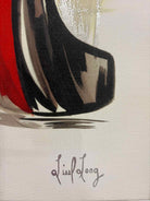 Liesl Long Black Red  Canvas Shoe Art Work | True Fashionistas.