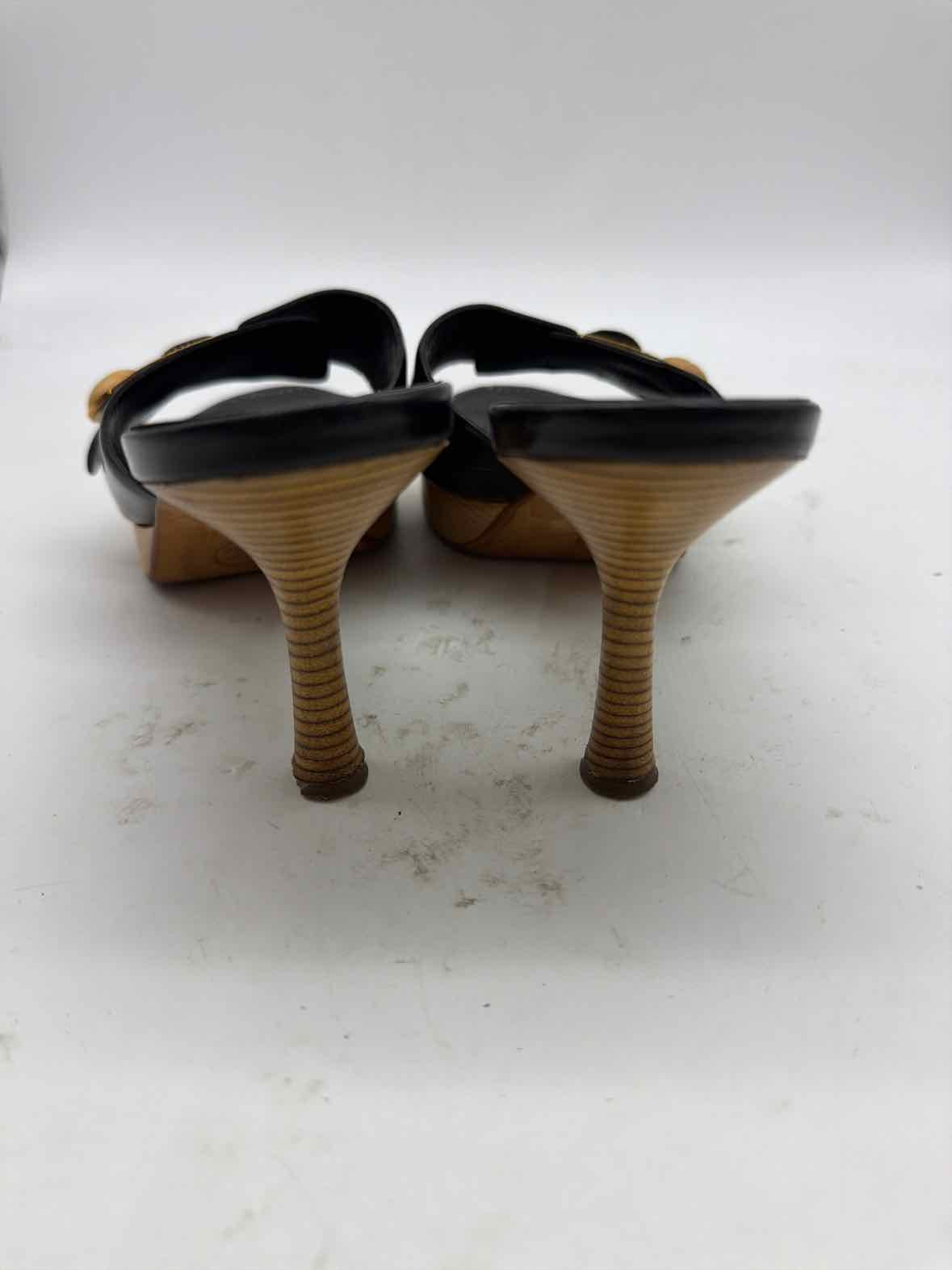 Pre-Owned Chanel Black Size 8.5 Mule Heels | True Fashionistas.