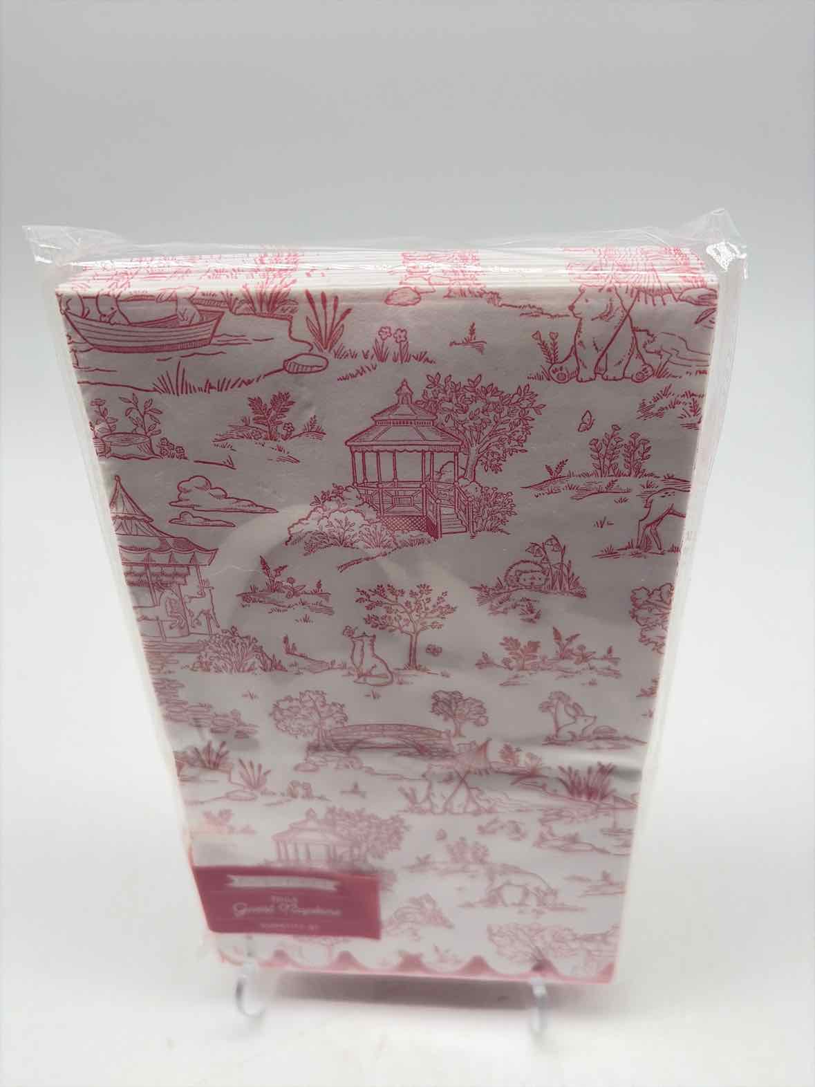Pink Toile Paper Guest Napkins | True Fashionistas.